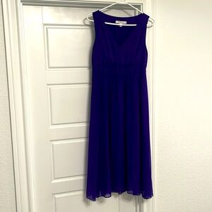 LK Bennett US4 Purple silk chiffon sleeveless Greca dress